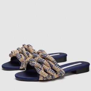 zara braided slides